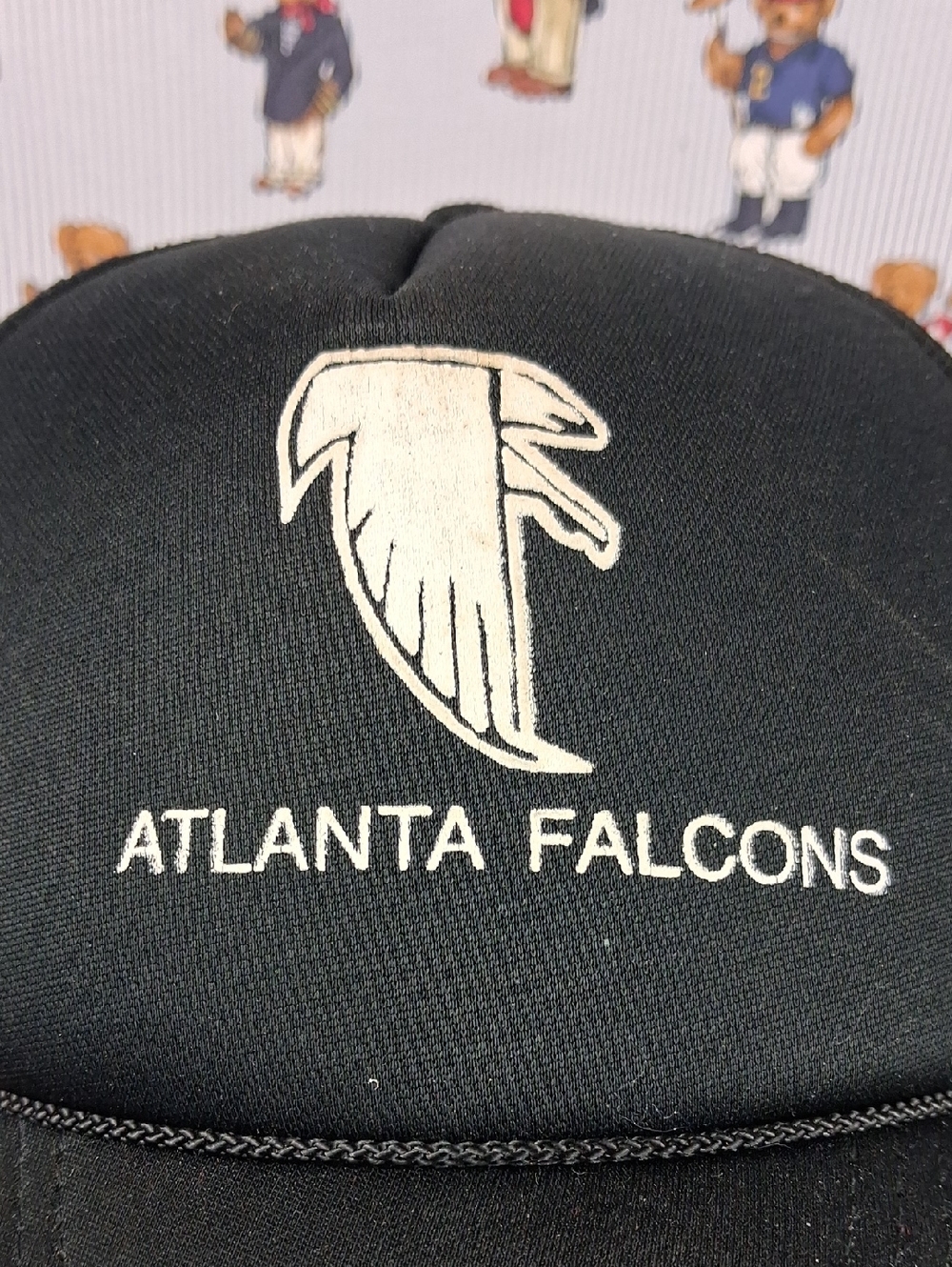 Vintage 80s Atlanta Falcons Nfl Football Black & White Logo Snapback Hat - Picture 6 of 8